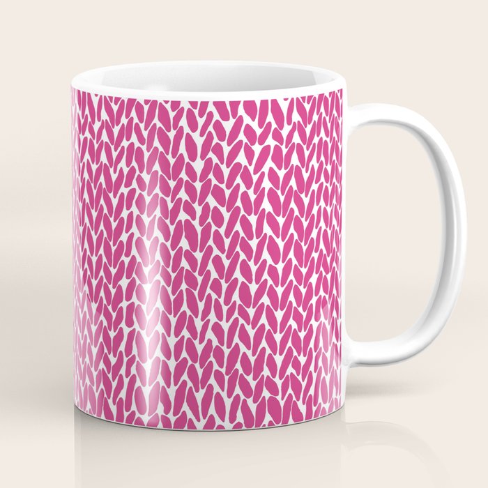 Hand Knit Hot Pink Coffee Mug Gallery Image 1