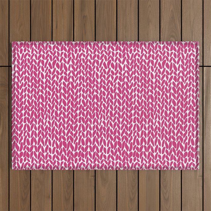 Hand Knit Hot Pink Outdoor Rug Gallery Image 1