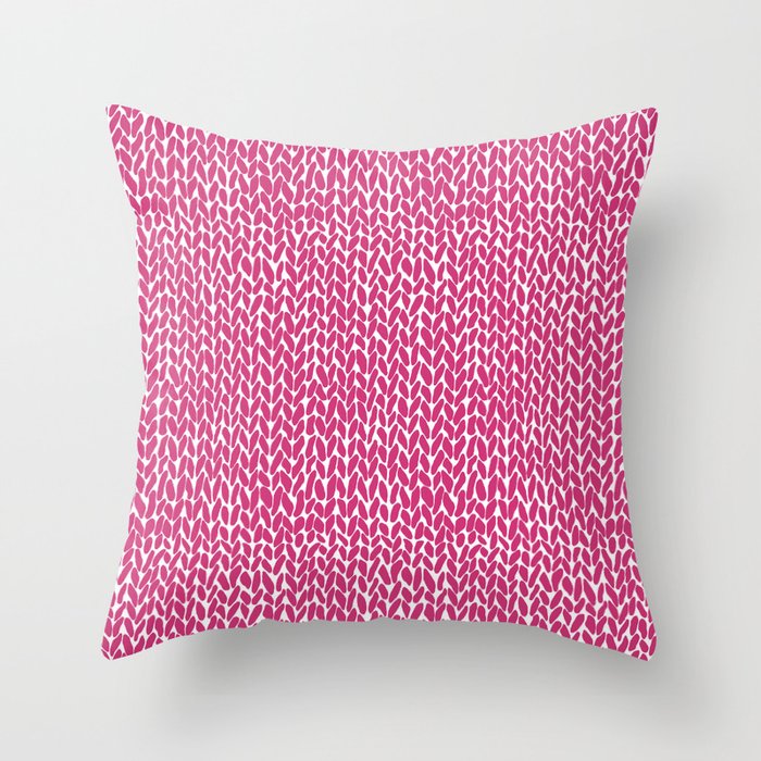 Hand Knit Hot Pink Throw Pillow Gallery Image 6