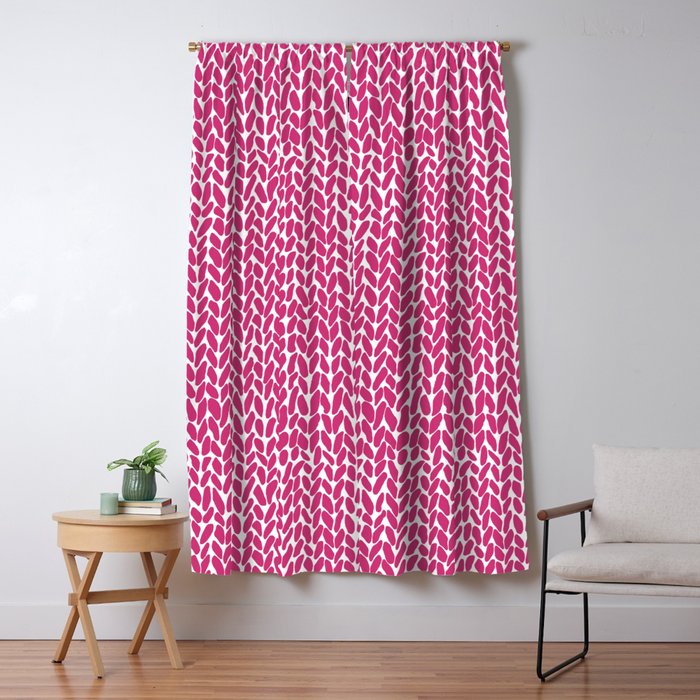 Hand Knit Hot Pink Window Curtain Gallery Image 5