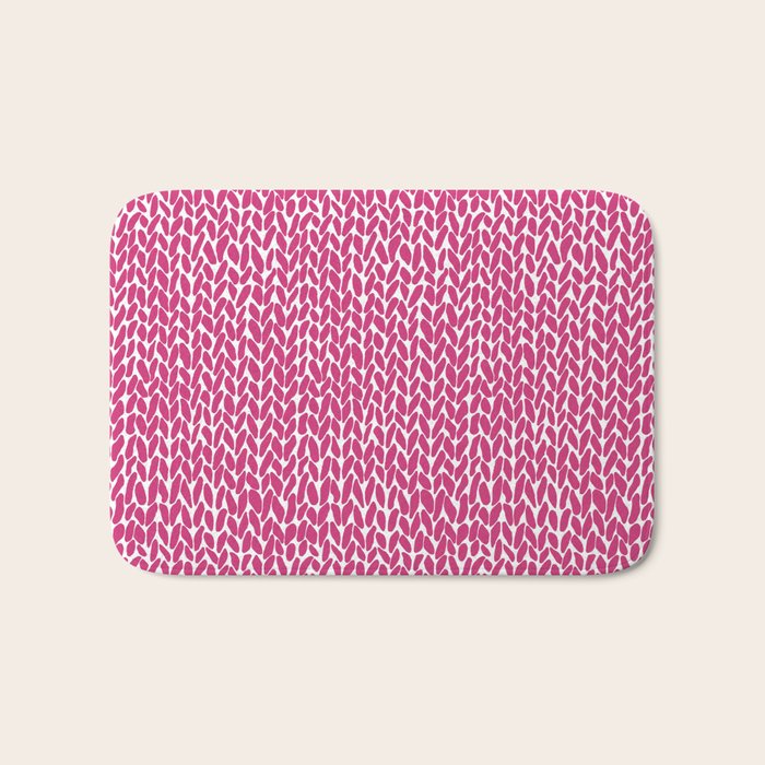 Hand Knit Hot Pink Bath Mat Gallery Image 1
