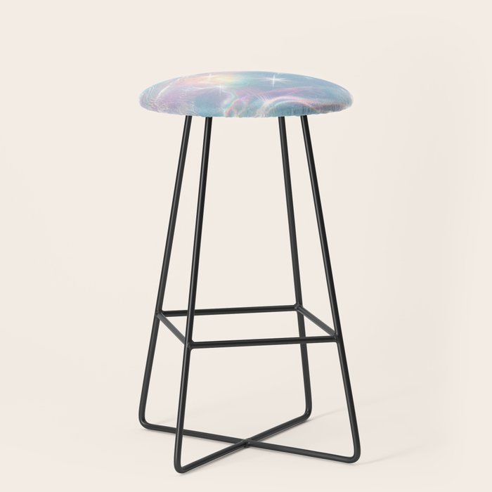 Iridescent Water Glow with Pastel Sparkle Reflections Stool Gallery Image 1