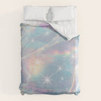 Iridescent Water Glow with Pastel Sparkle Reflections Duvet Cover Gallery Image 6