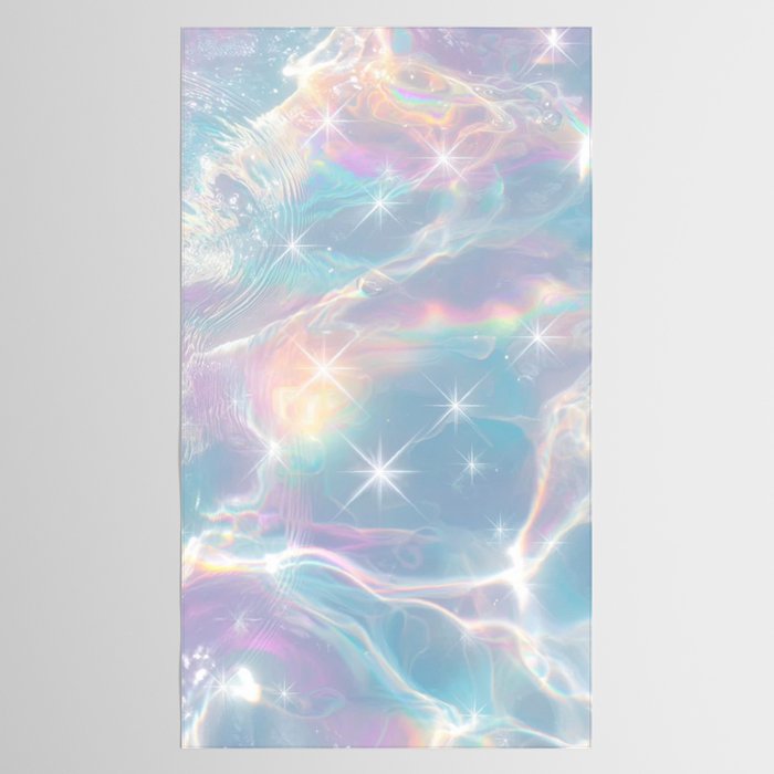 Iridescent Water Glow with Pastel Sparkle Reflections Tablecloth Gallery Image 2