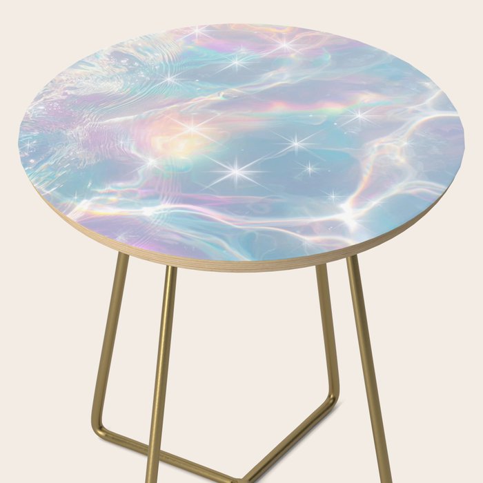 Iridescent Water Glow with Pastel Sparkle Reflections Side Table Gallery Image 2
