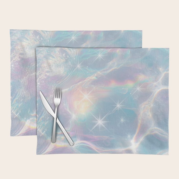 Iridescent Water Glow with Pastel Sparkle Reflections Placemat Gallery Image 1