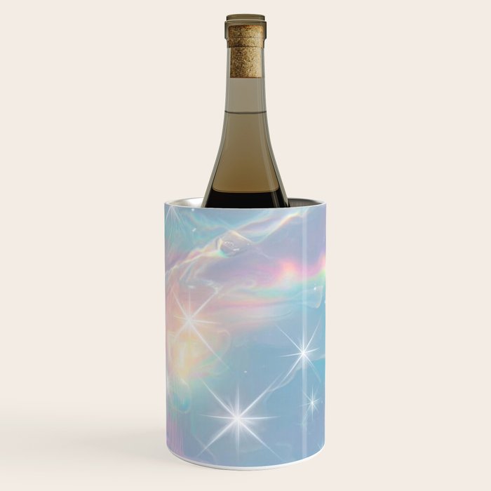 Iridescent Water Glow with Pastel Sparkle Reflections Wine Chiller Gallery Image 1