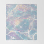 Iridescent Water Glow with Pastel Sparkle Reflections Throw Blanket Gallery Image 2