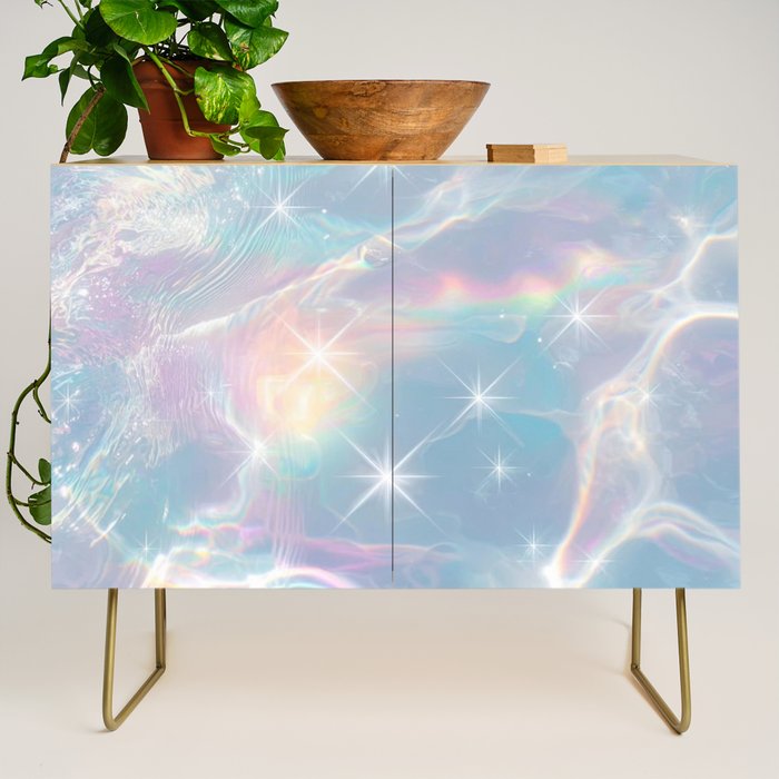 Iridescent Water Glow with Pastel Sparkle Reflections Credenza Gallery Image 1