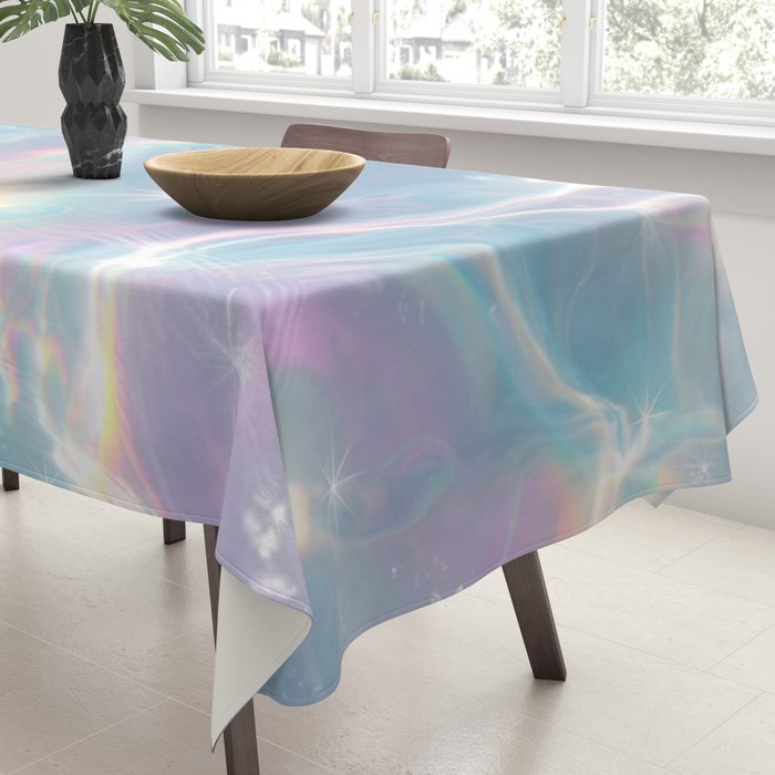 Iridescent Water Glow with Pastel Sparkle Reflections Tablecloth Gallery Image 3