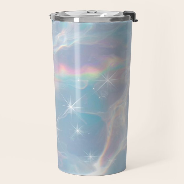 Iridescent Water Glow with Pastel Sparkle Reflections Travel Mug Gallery Image 2