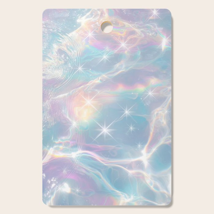 Iridescent Water Glow with Pastel Sparkle Reflections Cutting Board Gallery Image 1