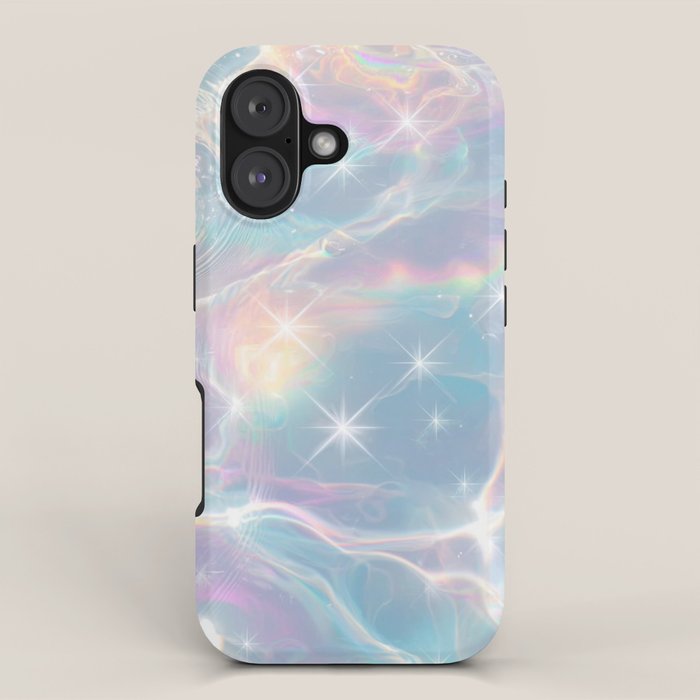 Iridescent Water Glow with Pastel Sparkle Reflections iPhone Case Gallery Image 1