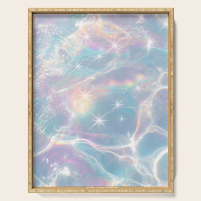 Iridescent Water Glow with Pastel Sparkle Reflections Serving Tray Gallery Image 1