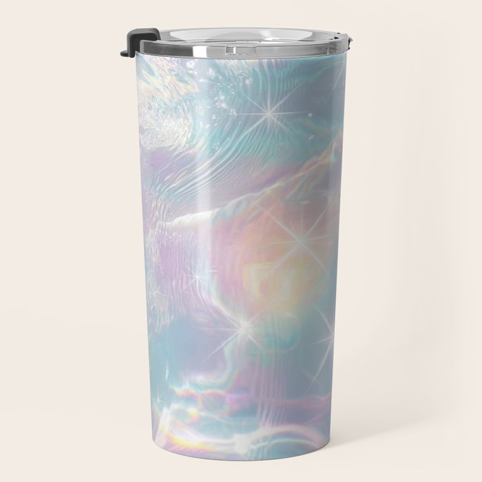 Iridescent Water Glow with Pastel Sparkle Reflections Travel Mug Gallery Image 3