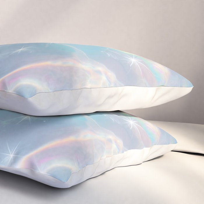 Iridescent Water Glow with Pastel Sparkle Reflections Pillow Sham Gallery Image 3