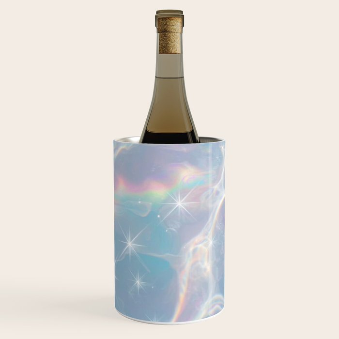 Iridescent Water Glow with Pastel Sparkle Reflections Wine Chiller Gallery Image 3