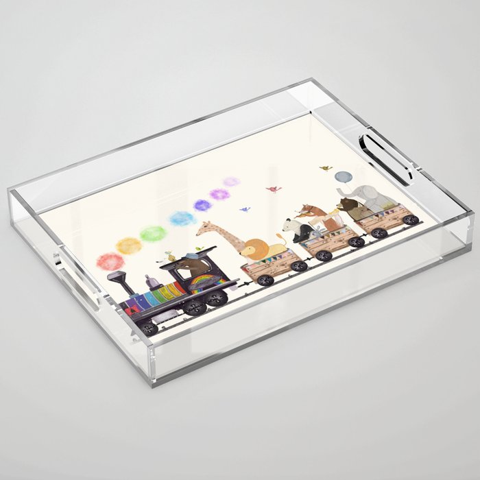 the rainbow train Acrylic Tray Gallery Image 1