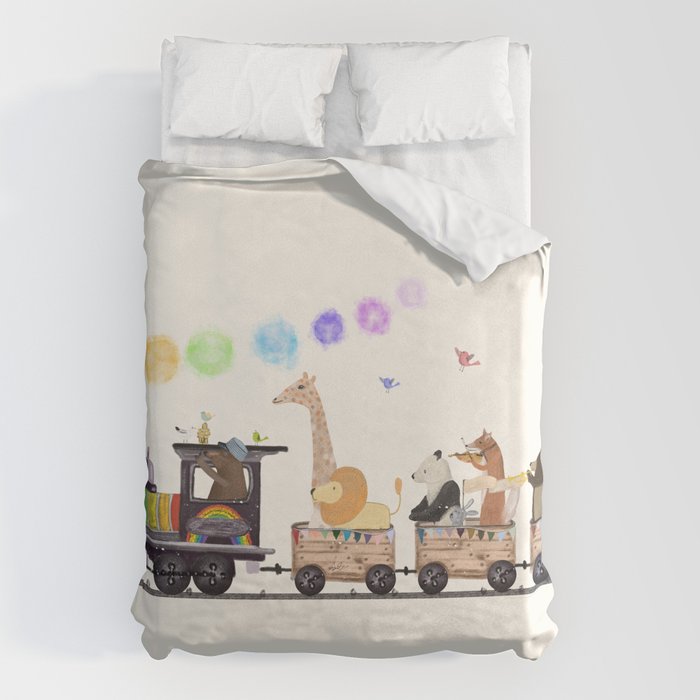 the rainbow train Duvet Cover Gallery Image 6