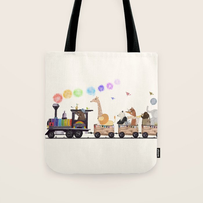 the rainbow train Tote Bag Gallery Image 1