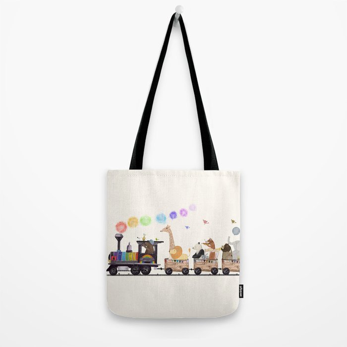 the rainbow train Tote Bag Gallery Image 2