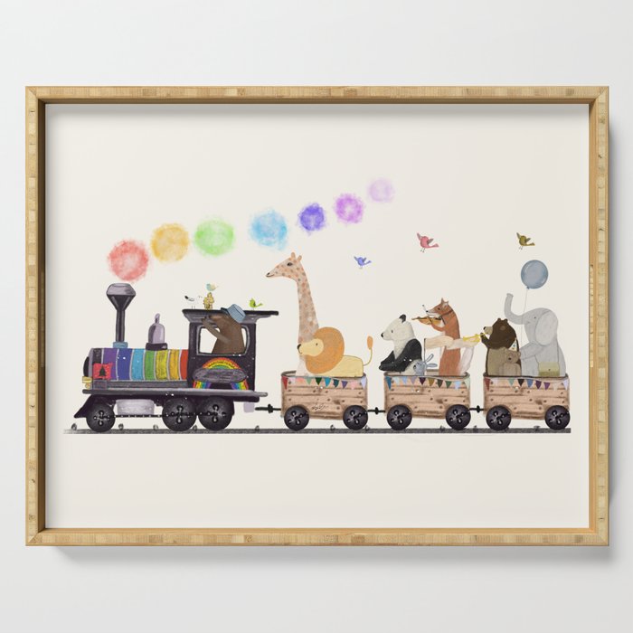 the rainbow train Serving Tray Gallery Image 1