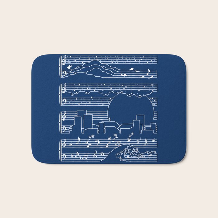 The Moonlight Sonata Blue Bath Mat Gallery Image 1