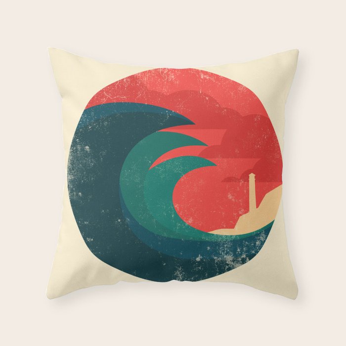 The wild ocean Throw Pillow Gallery Image 6