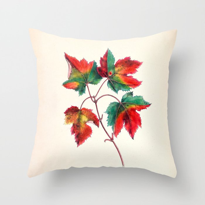 Red maple by Clarissa Munger Badger, 1859 (benefitting The Nature Conservancy) Throw Pillow Gallery Image 1