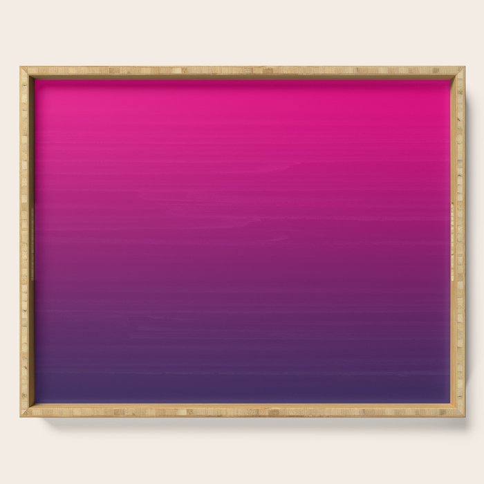 FUSCHIA pink to violet purple Gradient Ombre painted appearance Serving Tray Gallery Image 1