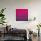 FUSCHIA pink to violet purple Gradient Ombre painted appearance Wood Wall Art Gallery Image 2