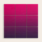 FUSCHIA pink to violet purple Gradient Ombre painted appearance Wood Wall Art Gallery Image 1