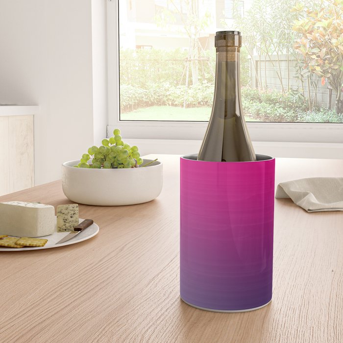 FUSCHIA pink to violet purple Gradient Ombre painted appearance Wine Chiller Gallery Image 4