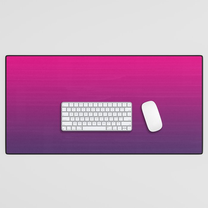 FUSCHIA pink to violet purple Gradient Ombre painted appearance Desk Mat Gallery Image 1