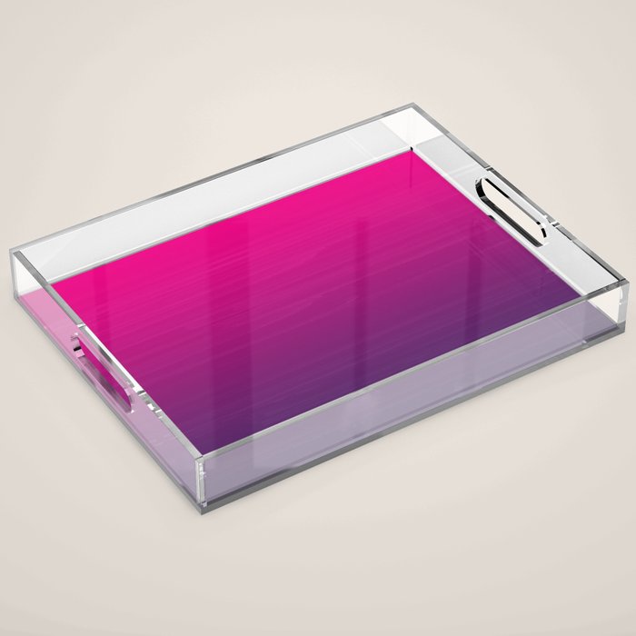 FUSCHIA pink to violet purple Gradient Ombre painted appearance Acrylic Tray Gallery Image 1