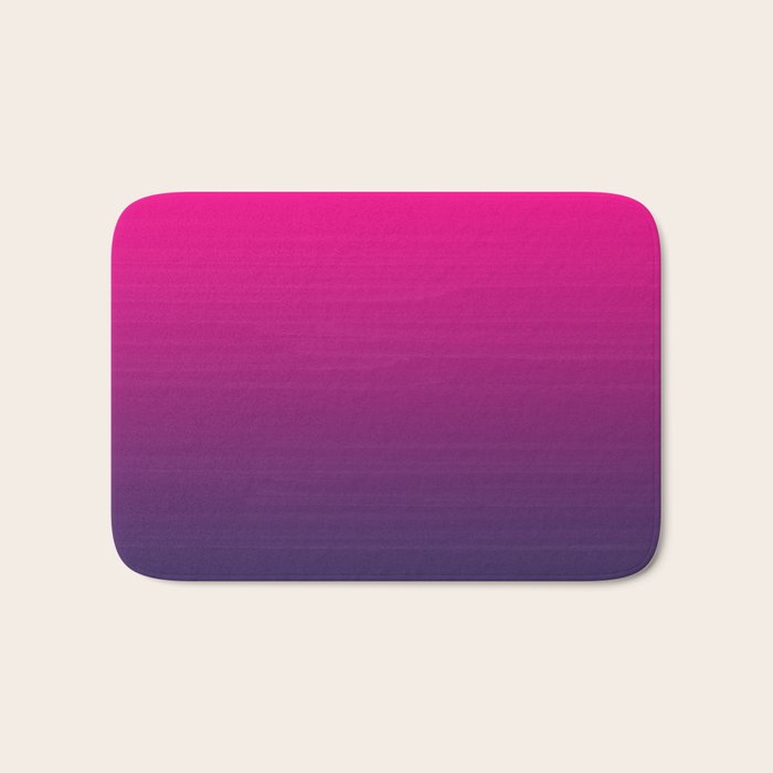FUSCHIA pink to violet purple Gradient Ombre painted appearance Bath Mat Gallery Image 1