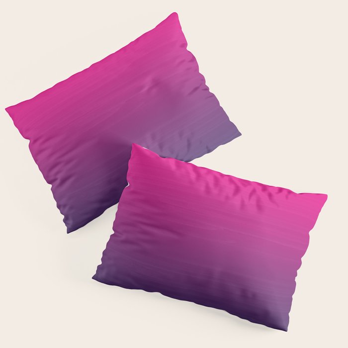 FUSCHIA pink to violet purple Gradient Ombre painted appearance Pillow Sham Gallery Image 3