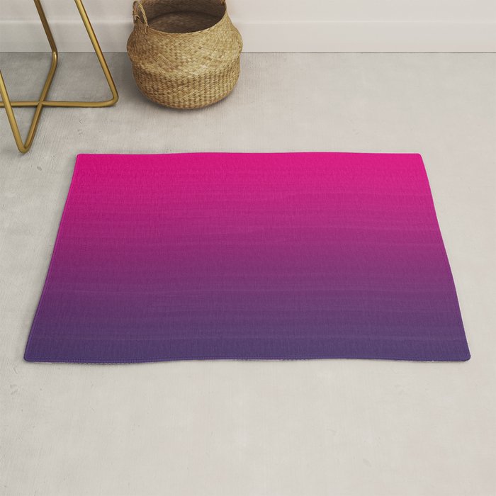 FUSCHIA pink to violet purple Gradient Ombre painted appearance Rug Gallery Image 1