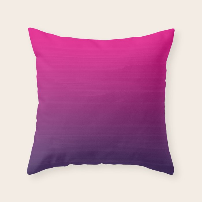 FUSCHIA pink to violet purple Gradient Ombre painted appearance Throw Pillow Gallery Image 6