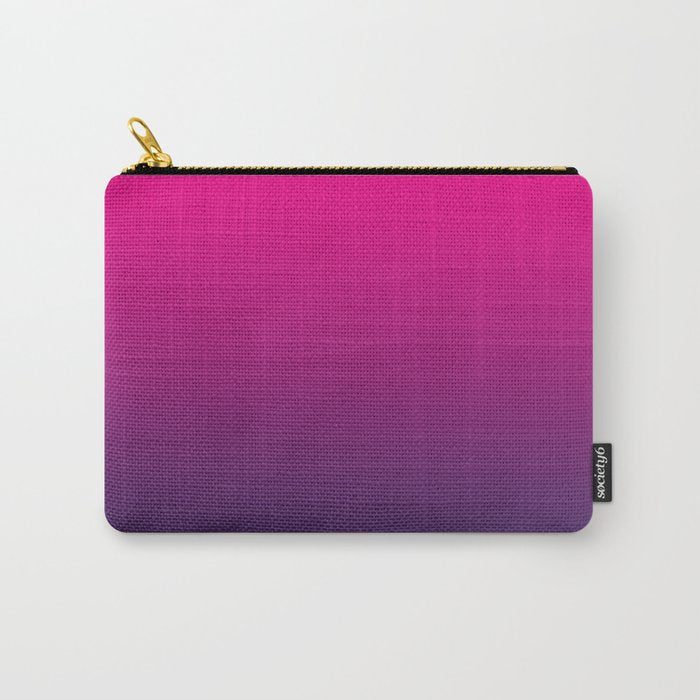 FUSCHIA pink to violet purple Gradient Ombre painted appearance Carry All Pouch Gallery Image 1