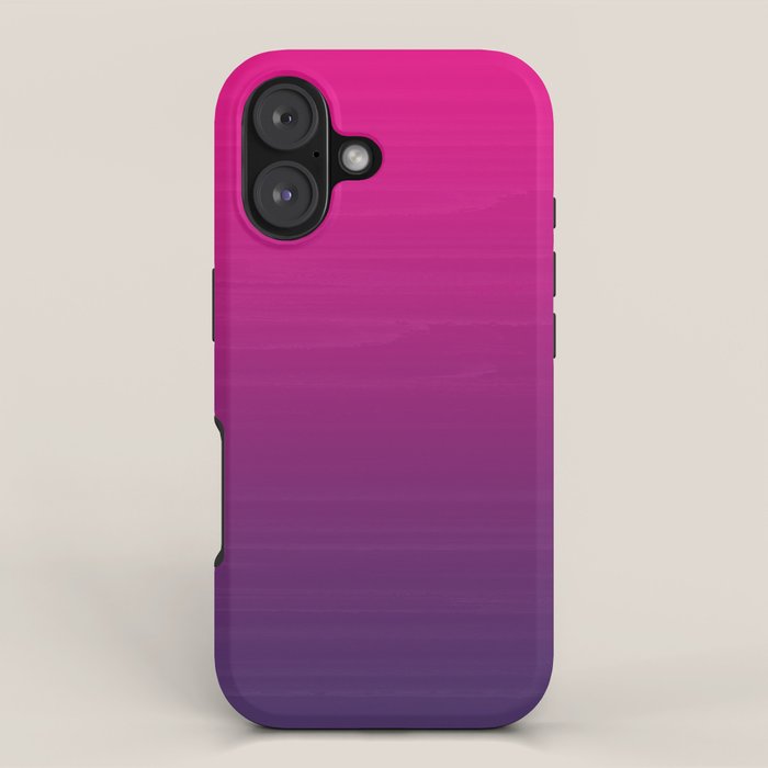 FUSCHIA pink to violet purple Gradient Ombre painted appearance iPhone Case Gallery Image 1
