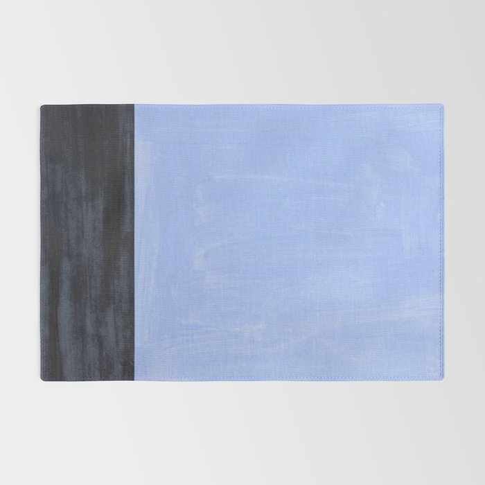 Pastel Blue Navy Dark Blue Rothko Inspired Midcentury Modern Minimalist Color Field Rug Gallery Image 2