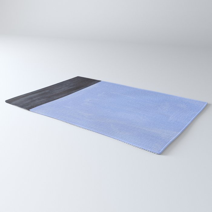 Pastel Blue Navy Dark Blue Rothko Inspired Midcentury Modern Minimalist Color Field Rug Gallery Image 3