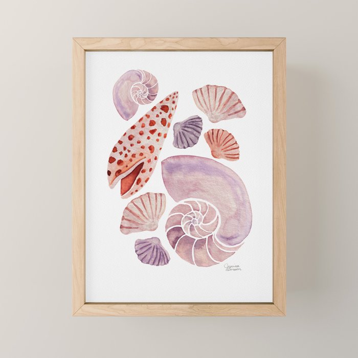 Watercolor Seashells Mini Art Print Gallery Image 1