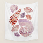 Watercolor Seashells Wall Tapestry Gallery Image 4