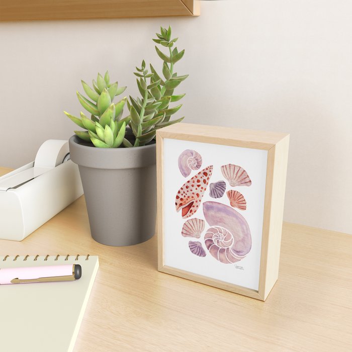 Watercolor Seashells Mini Art Print Gallery Image 2