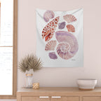 Watercolor Seashells Wall Tapestry Gallery Image 2