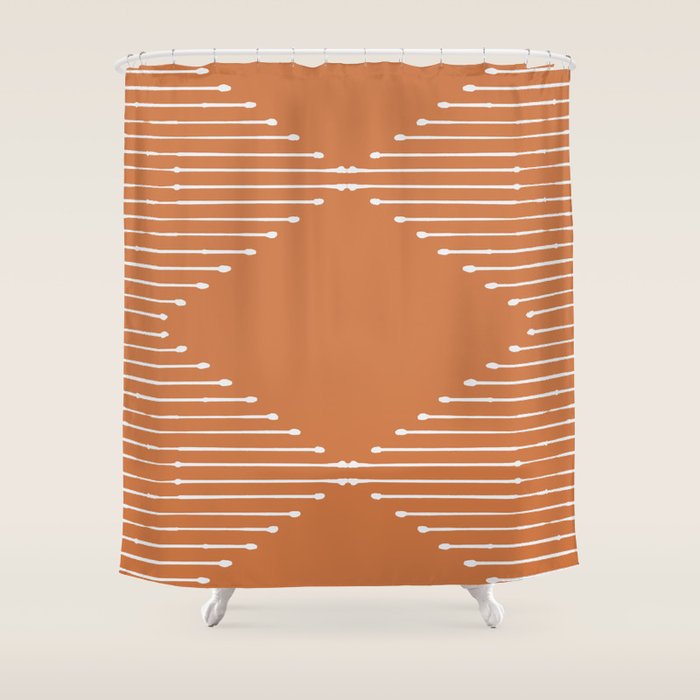 Geo (Terracotta Orange) Shower Curtain Gallery Image 1
