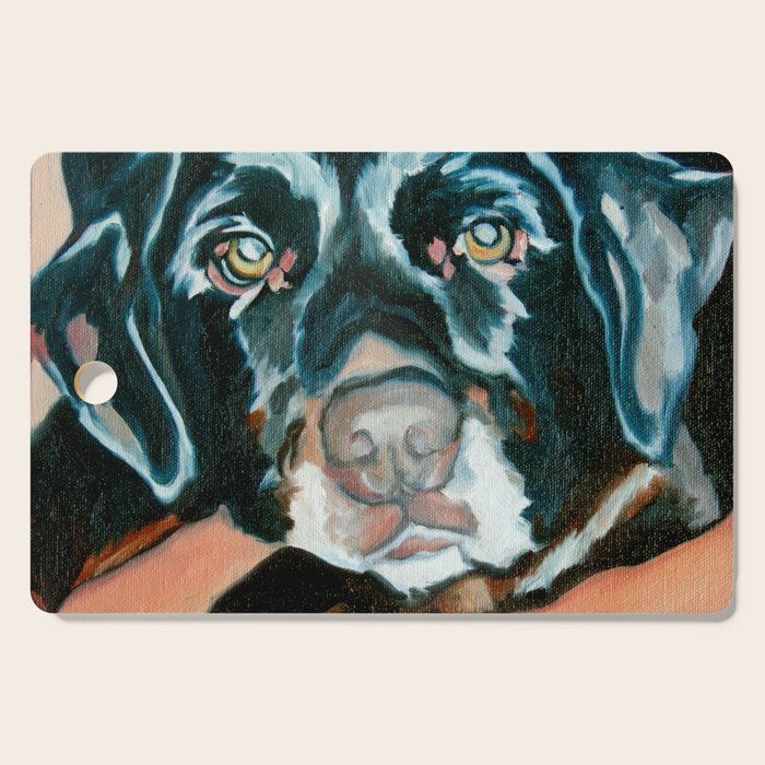 Daisy the Black Lab Dog Portrait Cutting Board Gallery Image 1