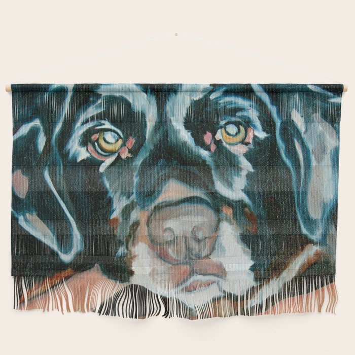 Daisy the Black Lab Dog Portrait Wall Hanging Gallery Image 1